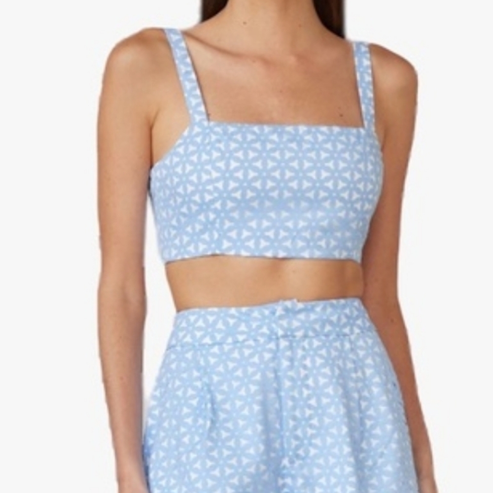 ATOIR Maxie Crop In Blue Daisy Strappy Crop Top